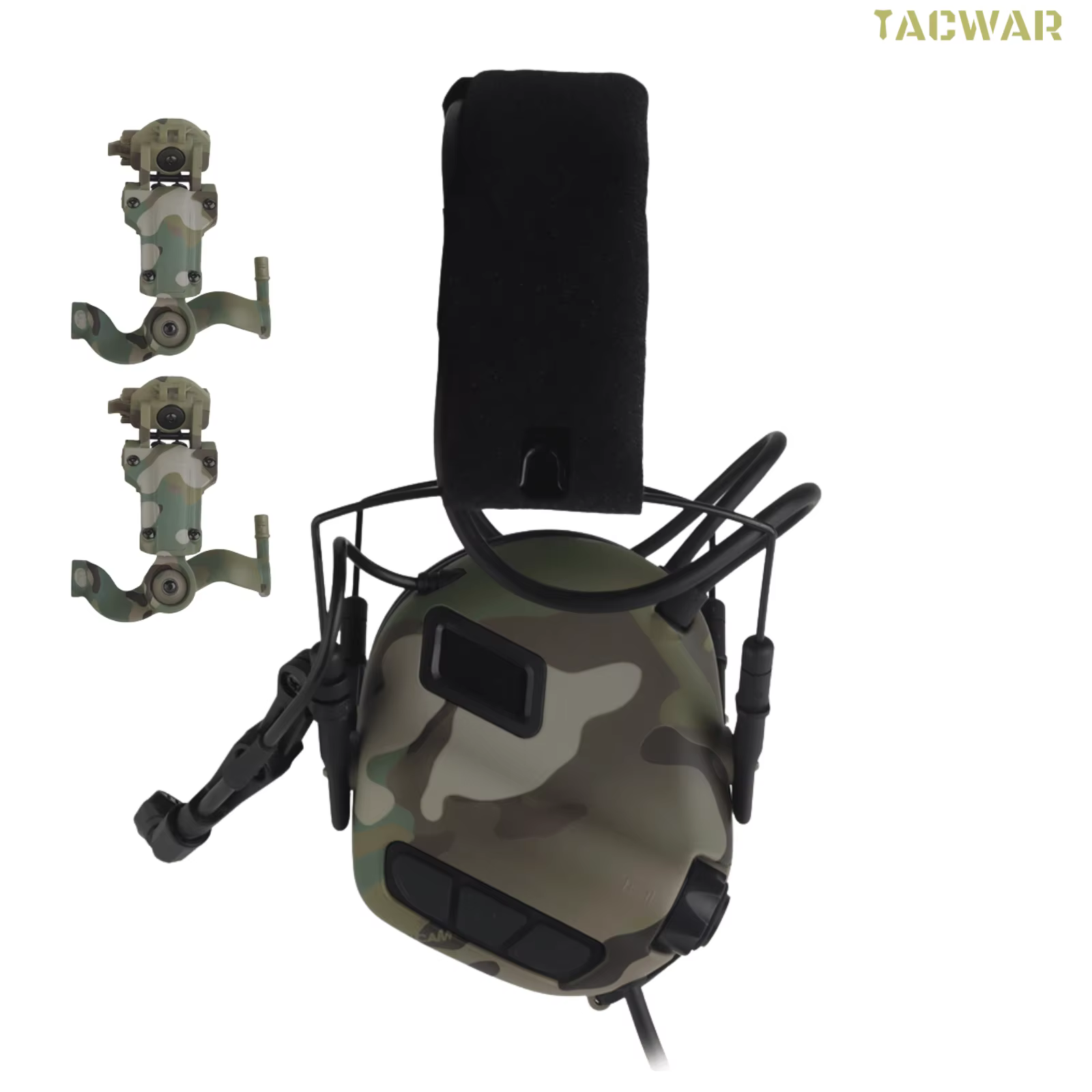 Auriculares tácticos TH7 con reducción de ruido y adaptador casco