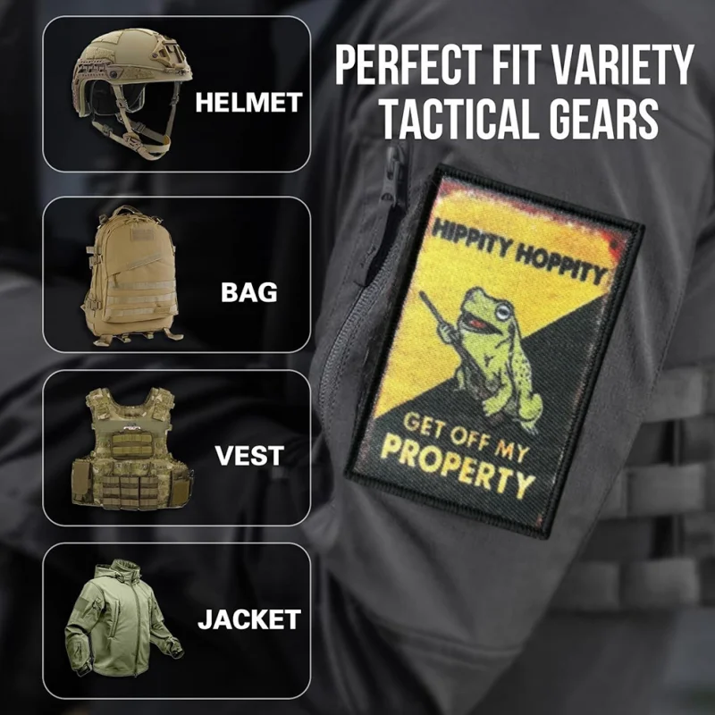 Parche de impresión Hippity Hoppity, chaleco táctico, insignia de moral con gancho y bucle, pegatinas decorativas para mochila, parches para brazalete para ropa - imagen 5