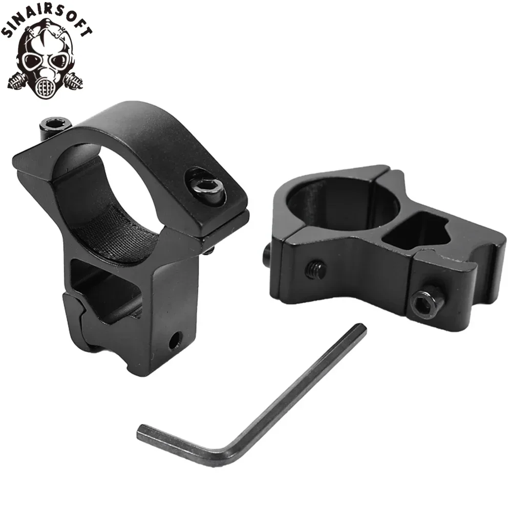 Anillo de montaje para mira de Rifle de caza, 1 par, para alcance de tubo de 25,4mm de diámetro, 11/20mm, riel Picatinny de cola de milano, soporte para linterna táctica