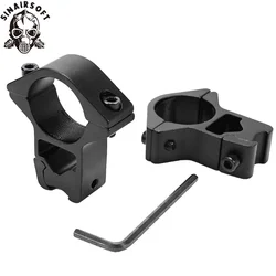 Anillo de montaje para mira de Rifle de caza, 1 par, para alcance de tubo de 25,4mm de diámetro, 11/20mm, riel Picatinny de cola de milano, soporte para linterna táctica