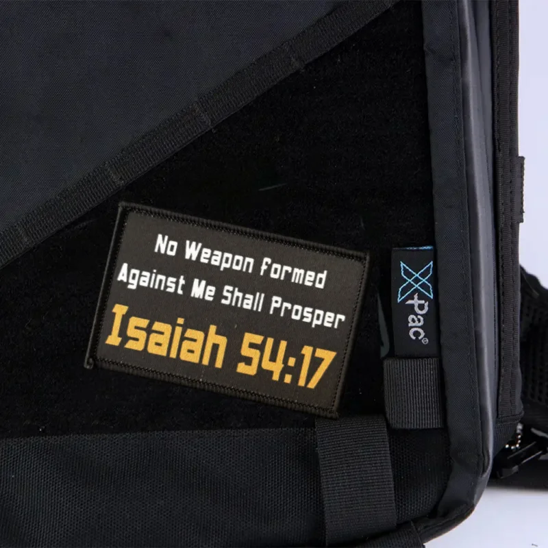 Parche "Isaiah 54:17", insignia de moral táctica, mochila con gancho y bucle estampado, accesorios de decoración de ropa, brazalete adhesivo - imagen 5