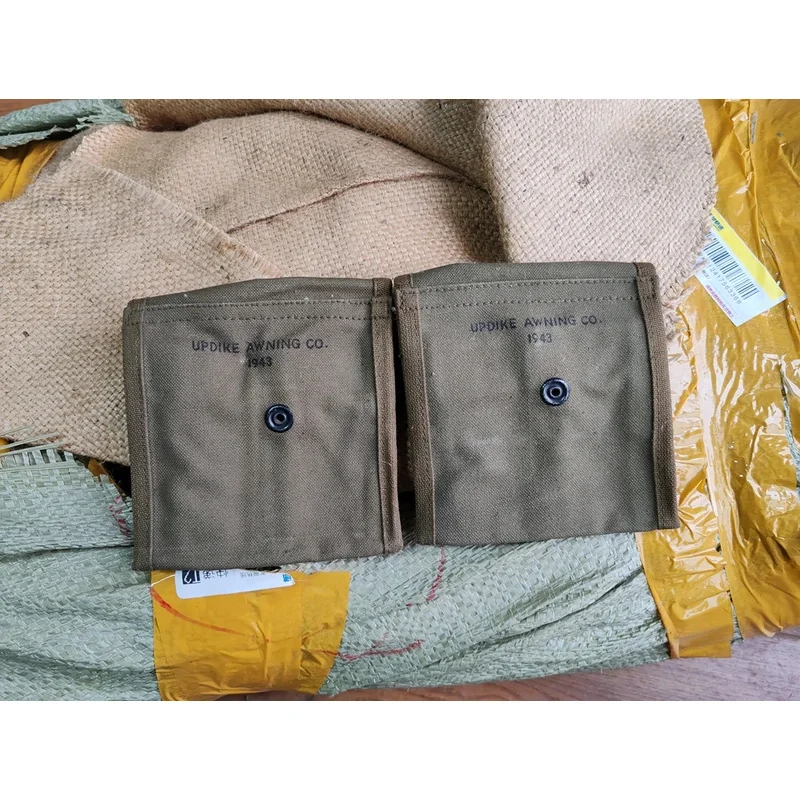 2 uds genuino ORIGINAL de la Segunda Guerra Mundial ejército de EE. UU. M1 M2 carabina lona revista bolsa bolsa militar excedente - imagen 3