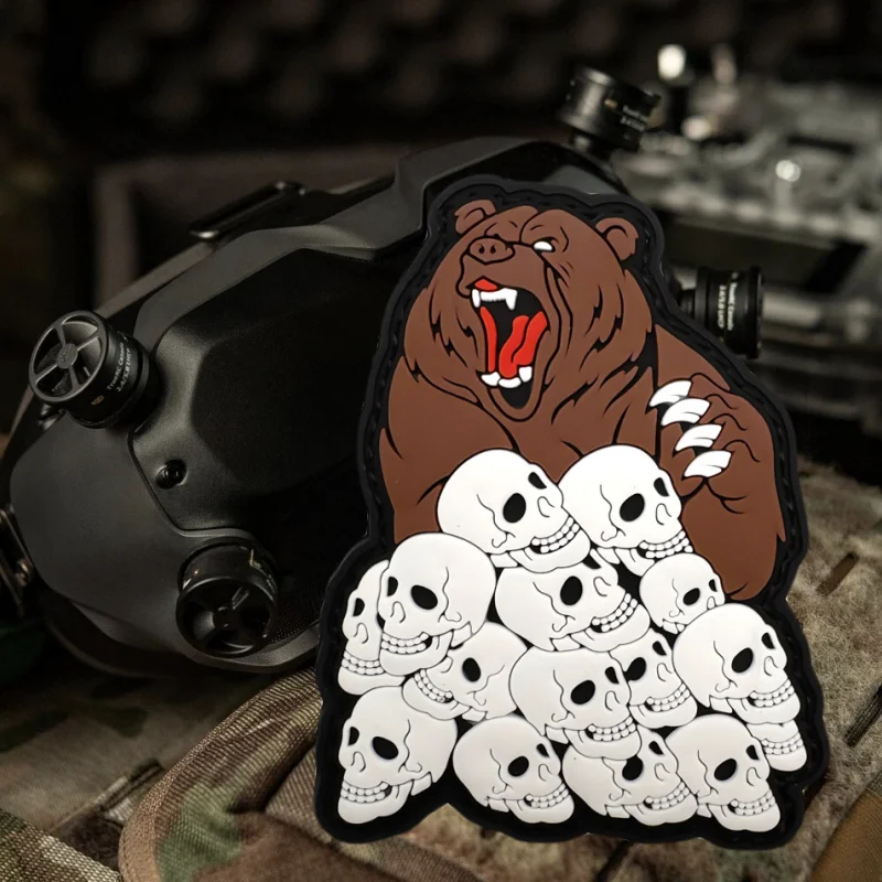 Parche de PVC irritable de oso marrón para humanos, chaleco táctico con gancho y bucle, insignia de moral, pegatinas para mochila, parches para brazalete para ropa - imagen 5