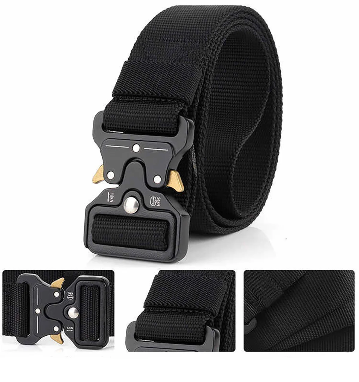 Cinturón táctico de estilo militar para hombre, correa de hebilla de Metal de liberación rápida, aparejo de nailon resistente de 1,5 pulgadas - imagen 3