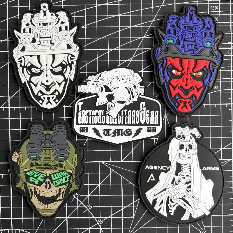 Parche PVC 3D calavera táctica – Hook and loop para equipo MOLLE