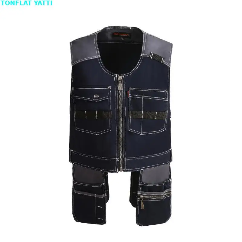 Nuevo 2025 alta calidad hombres mujer ropa de trabajo al aire libre chalecos de trabajo para hombres herramienta multifunción chalecos con múltiples bolsillos - imagen 4