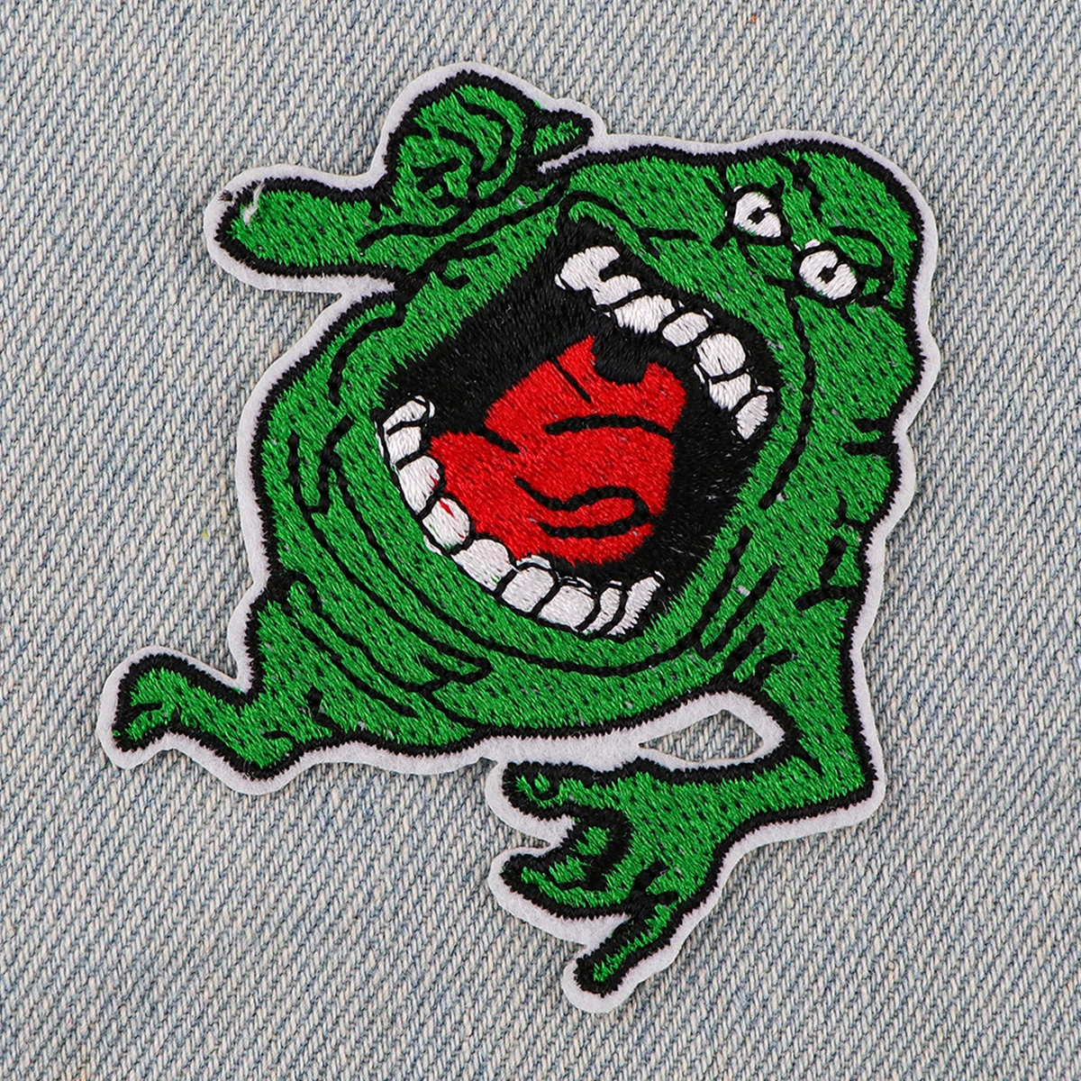 Parche bordado de terror, parches bordados verdes para ropa, chaquetas, pantalones vaqueros, apliques para coser, parches para planchar para ropa DIY - imagen 4