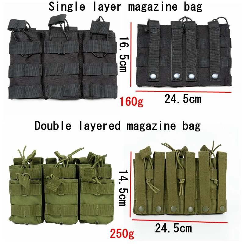 Bolsa táctica Triple para revistas AK 7,62 5,56mm M4 AR 15 bolsa para Rifle accesorios de caza bolsa táctica - imagen 5