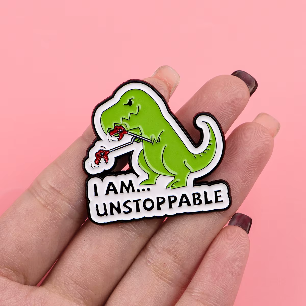 Pin de esmalte dinosaurio impermeable – broche para solapa o mochila - imagen 5