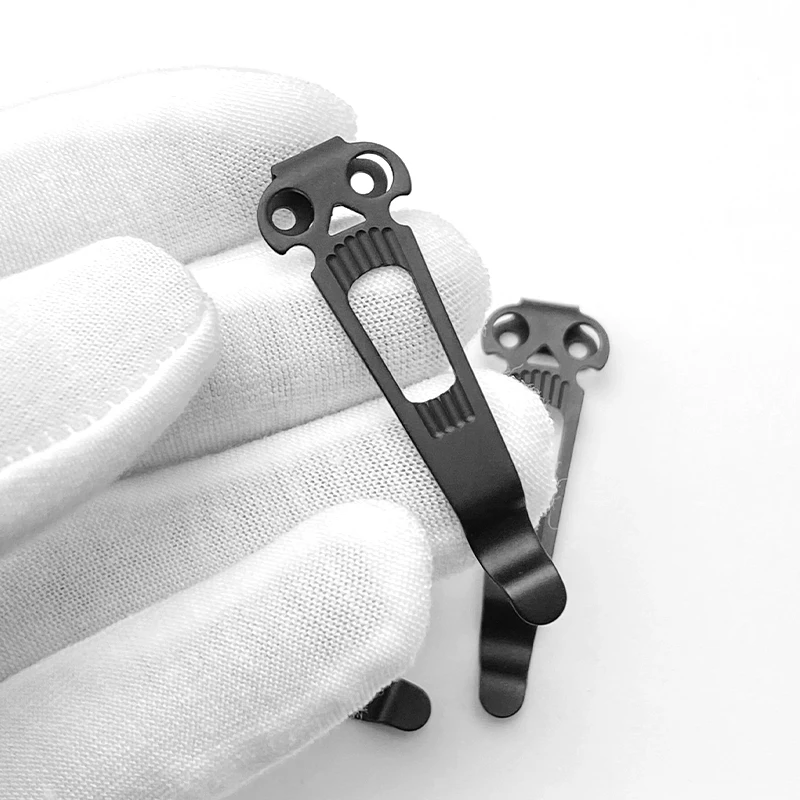 1 pieza de Clip de acero inoxidable para transporte profundo para cuchillos mariposa BM, Clip trasero de cintura para ZT 0640 0920 cuchillo plegable con tornillos - imagen 2