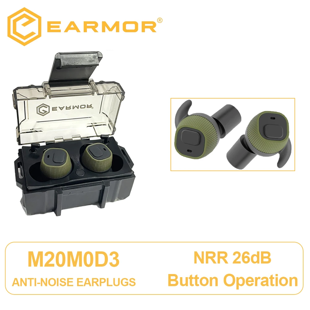 Tapones para los oídos Earmor M20, tapones para los oídos electrónicos antiruido, cancelación de ruido para disparar, protección auditiva