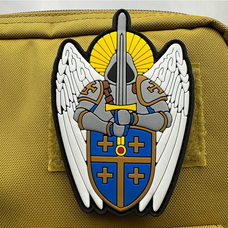 Parches de gancho y bucle de PVC de saint michael, insignia de moral táctica de decoración de ropa, pegatina de parche para mochila al aire libre como regalo - imagen 3