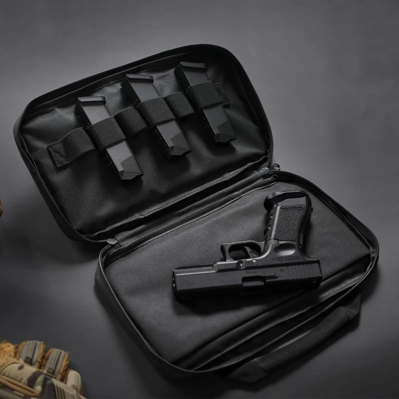 AQzxdc Estuche táctico para pistola, estuche acolchado para pistola, billetera doble para pistola, fundas blandas para pistola, bolsas rectangulares para pistolas - imagen 3