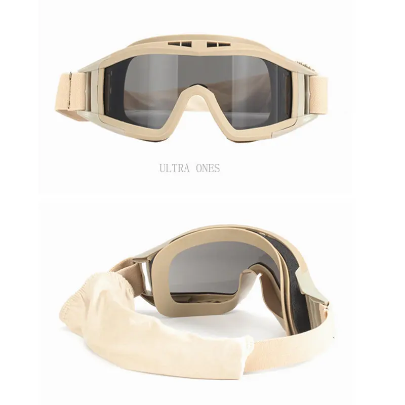 Airsoft-gafas tácticas a prueba de viento y polvo para Motocross, lentes de protección UVB para motocicleta, 3 lentes - imagen 5