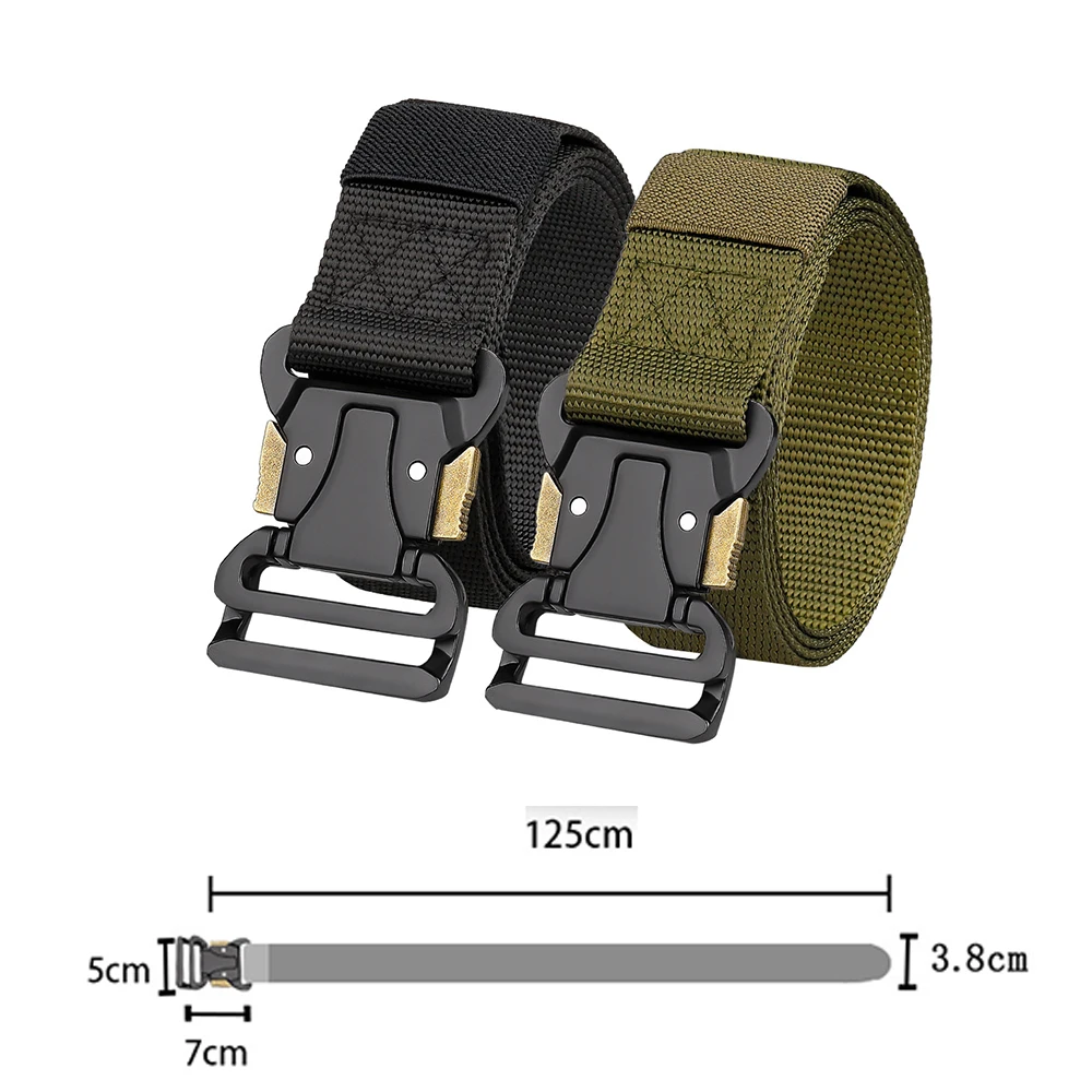 Nuevo Cinturón táctico para hombre, cinturón de trabajo informal tejido de poliéster, cinturón con hebilla rápida para exteriores - imagen 2