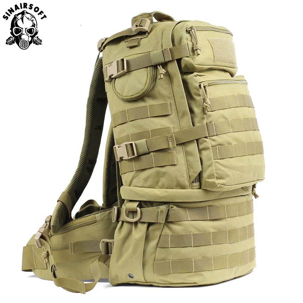 Mochila táctica multifunción de 65L para campo al aire libre, pesca militar, impermeable, paquete Molle, senderismo, caza, Camping, mochila - imagen 2