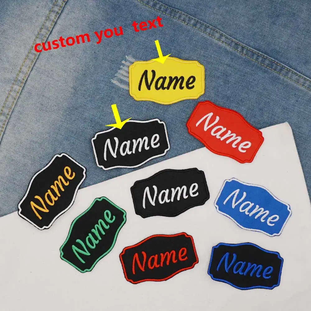 Parche bordado con etiquetas de nombres personalizadas con respaldo de gancho para planchar - imagen 3
