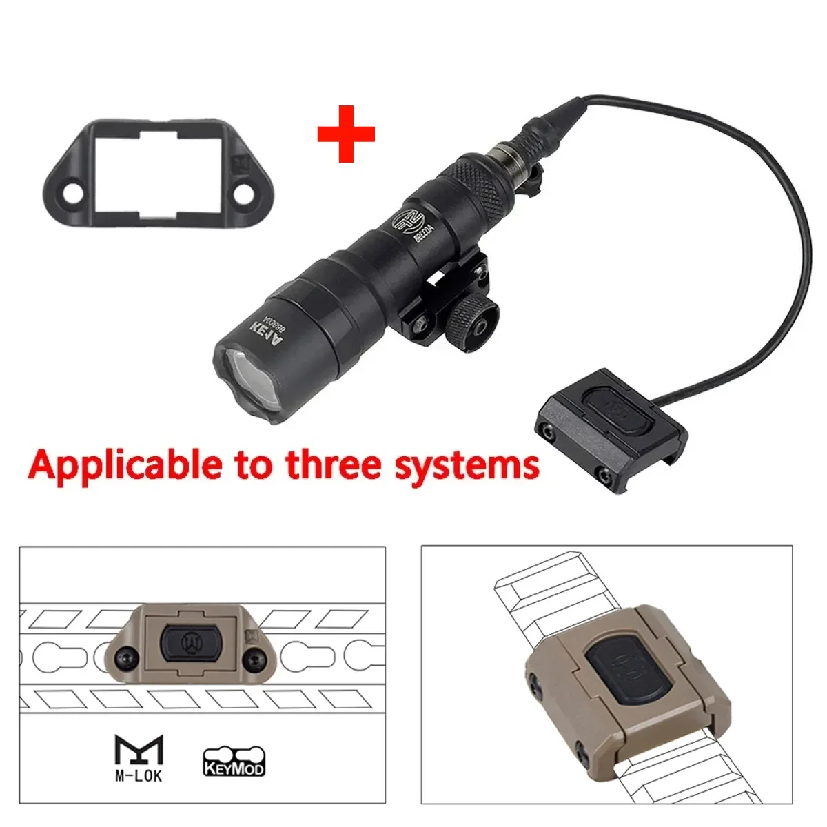 ModButton interruptor de presión remoto táctico para linterna Surefire