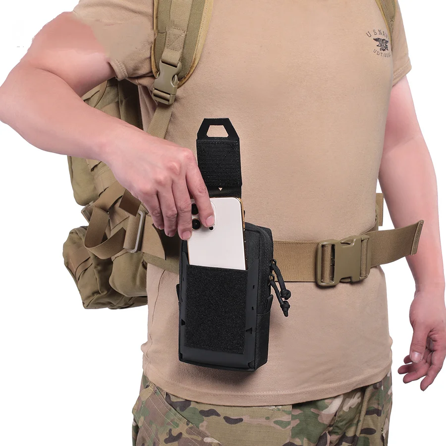 Bolsa de almacenamiento de escombros de teléfono móvil colgante de cintura Molle para senderismo al aire libre, bolsa de ocio de ciclismo multiusos - imagen 5