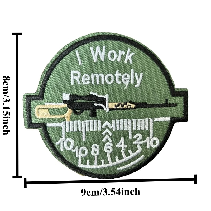 Parche táctico 'I Work Remotely', parches de meme de moral bordados divertidos, insignia adhesiva de cierre de bucle de gancho para mochila - imagen 2