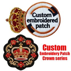 Crown parches termoadhesivos bordados tácticos con velcro