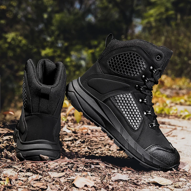 Botas tácticas de senderismo al aire libre de gran tamaño para hombre, botas militares de entrenamiento de combate, zapatos deportivos para el desierto, zapatos antideslizantes impermeables - imagen 3