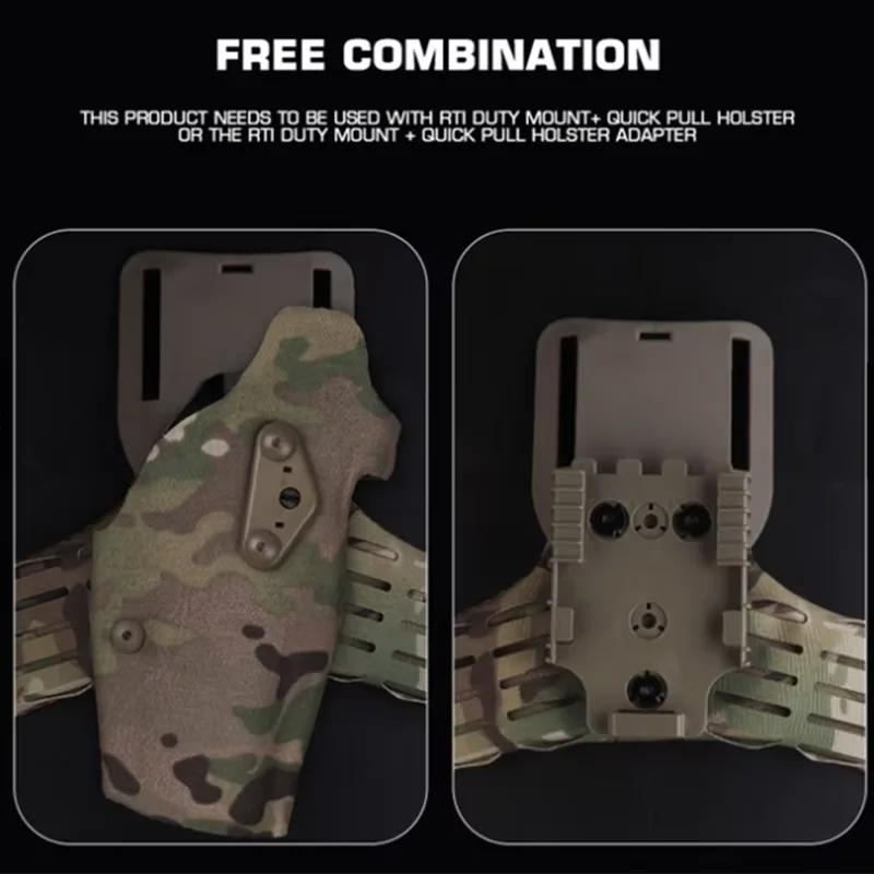 Adaptador de funda de cuero táctico, plataforma de muslo MOLLE, accesorios tácticos de funda de cuero de tracción rápida, accesorios para pistola de aire de caza - imagen 5
