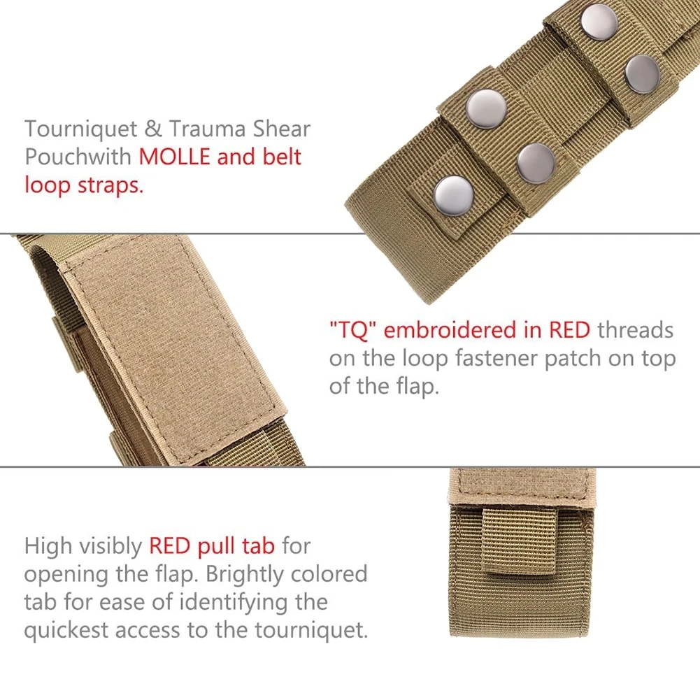 Bolsa de torniquete de nailon de primeros auxilios para gato táctico, funda de pistola única Mag, al aire libre funda de cuchillo de caza, paquetes de tijera médica - imagen 3