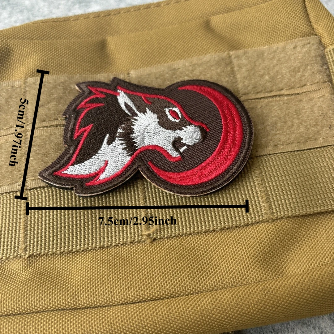 Parche táctico de la luna roja del lobo, parches bordados de lobo para mochila, engranaje, gancho y bucle, brazalete, insignia de moral militar, pegatinas - imagen 3
