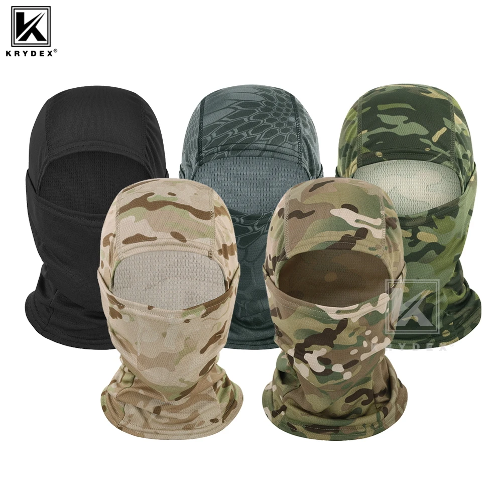 KRYDEX Mascarilla facial completa Camuflaje Pasamontañas de secado rápido Polaina para el cuello Protector UV para hombres y mujeres para caza, pesca, motocicleta