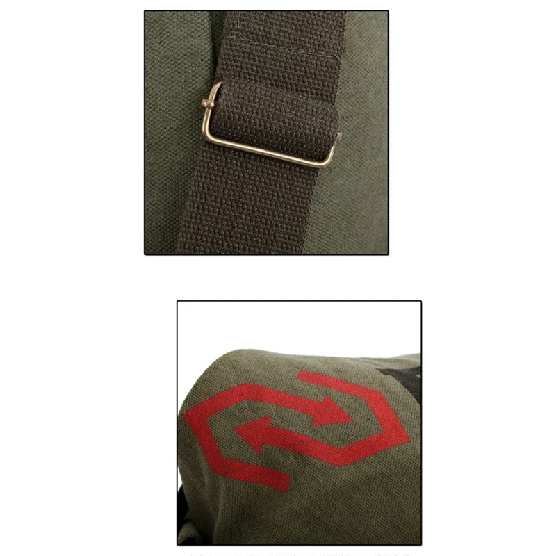 Mochila de lona con cordón para hombre y mujer, morral de viaje para exteriores, caza, Camping, senderismo - imagen 4