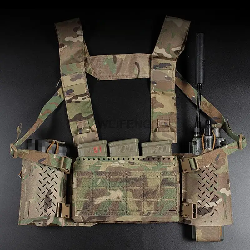 Chaleco táctico MK5, aparejo de pecho militar Molle, chaleco cortado con láser, arnés frontal de 5,56mm, funda para cargador, bolsa para walkie-talkie - imagen 5