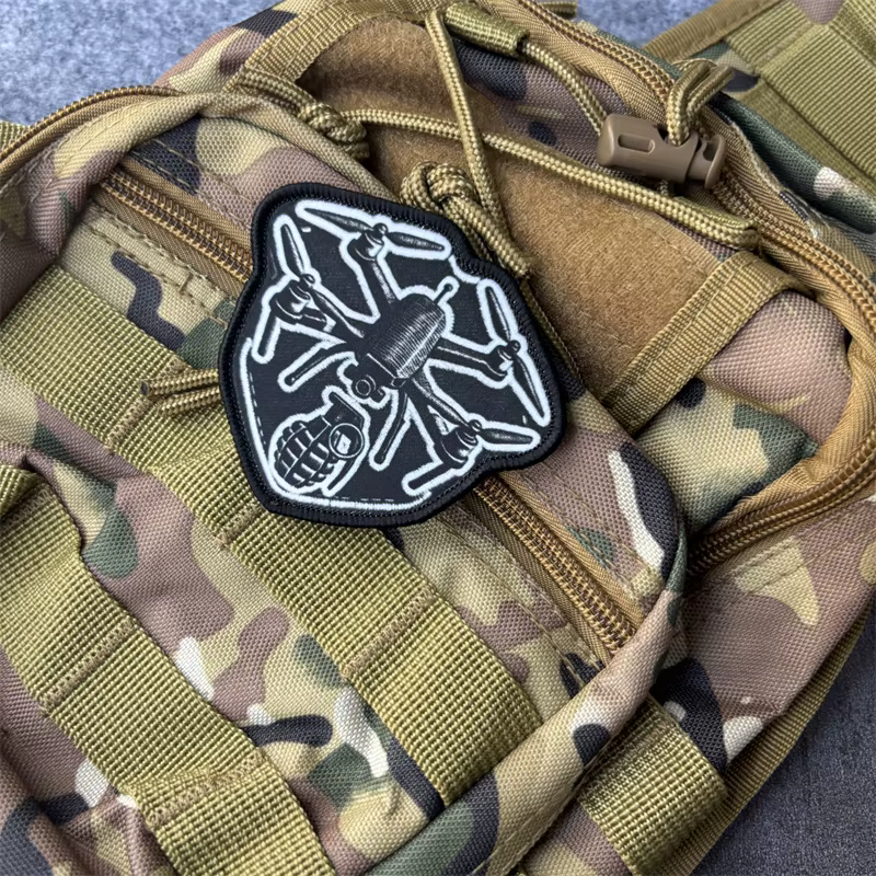 Parche táctico Chevron Dron FPV – Insignia moral Velcro
