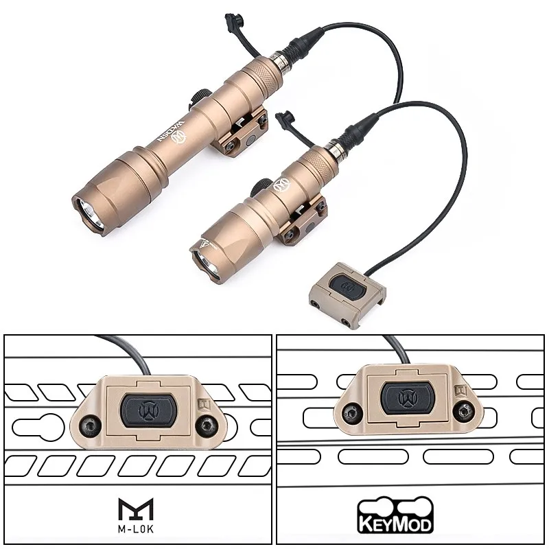 WADSN-linterna táctica M600 M600C M300 M300A, accesorio para Airsoft de caza con interruptor de presión Modbutton, compatible con riel m-lok Keymod - imagen 5