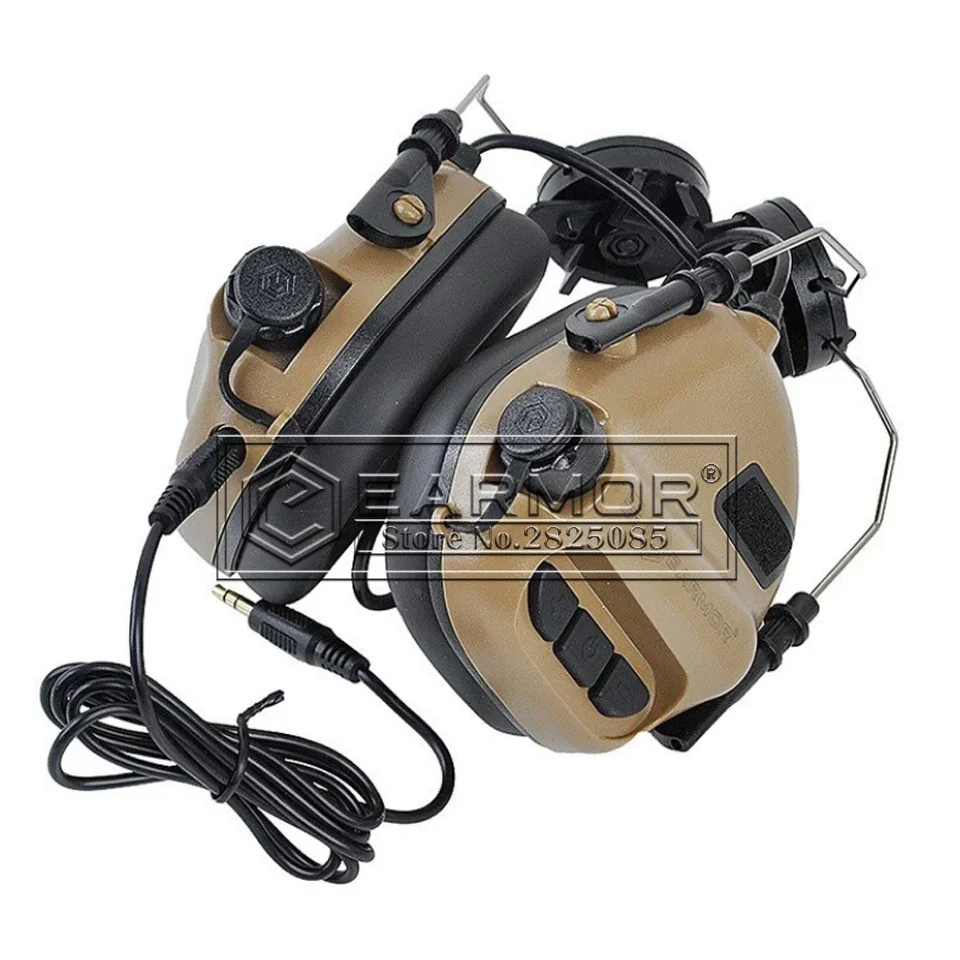 EARMOR-auriculares tácticos M31H MOD3 para caza, auriculares tácticos con sonido a prueba de ruido para Airsoft, rieles de arco - imagen 5