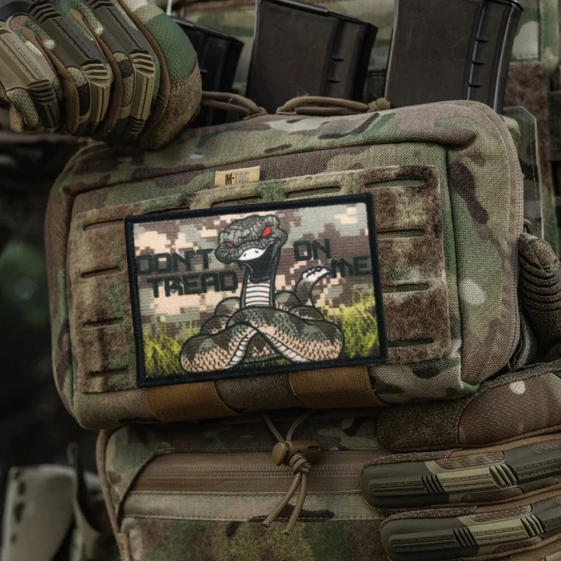 Parche estampado Don't Tread on Me, chaleco táctico, gancho y bucle, sombrero, insignia de moral, mochila, pegatinas decorativas, parches para brazalete para ropa - imagen 5