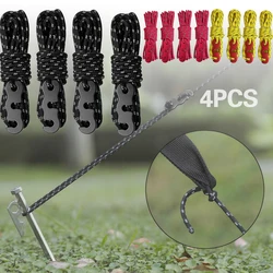 Cuerdas para tienda de campaña al aire libre, cuerda reflectante para dosel, cuerdas reforzadas a prueba de viento con hebillas, ajustador, cuerda Guyline para tienda de campaña