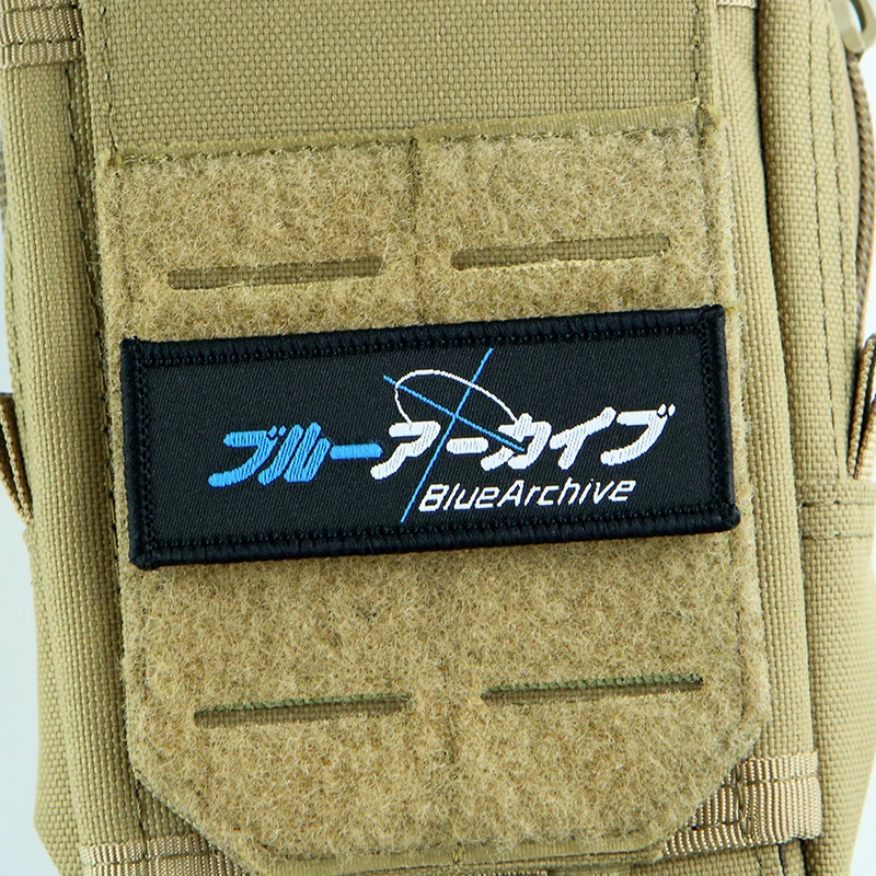 Parche bordado de juego de archivo azul para decoración de chaleco, mochila, ropa