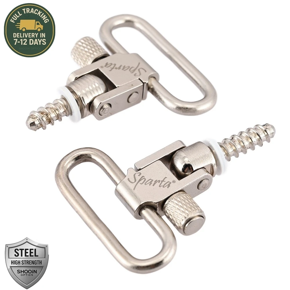 Sparta Bright Silver Sling gira bloqueo desmontable rápido para la mayoría de los rifles de caza correa de hombro de 1 pulgada - imagen 2