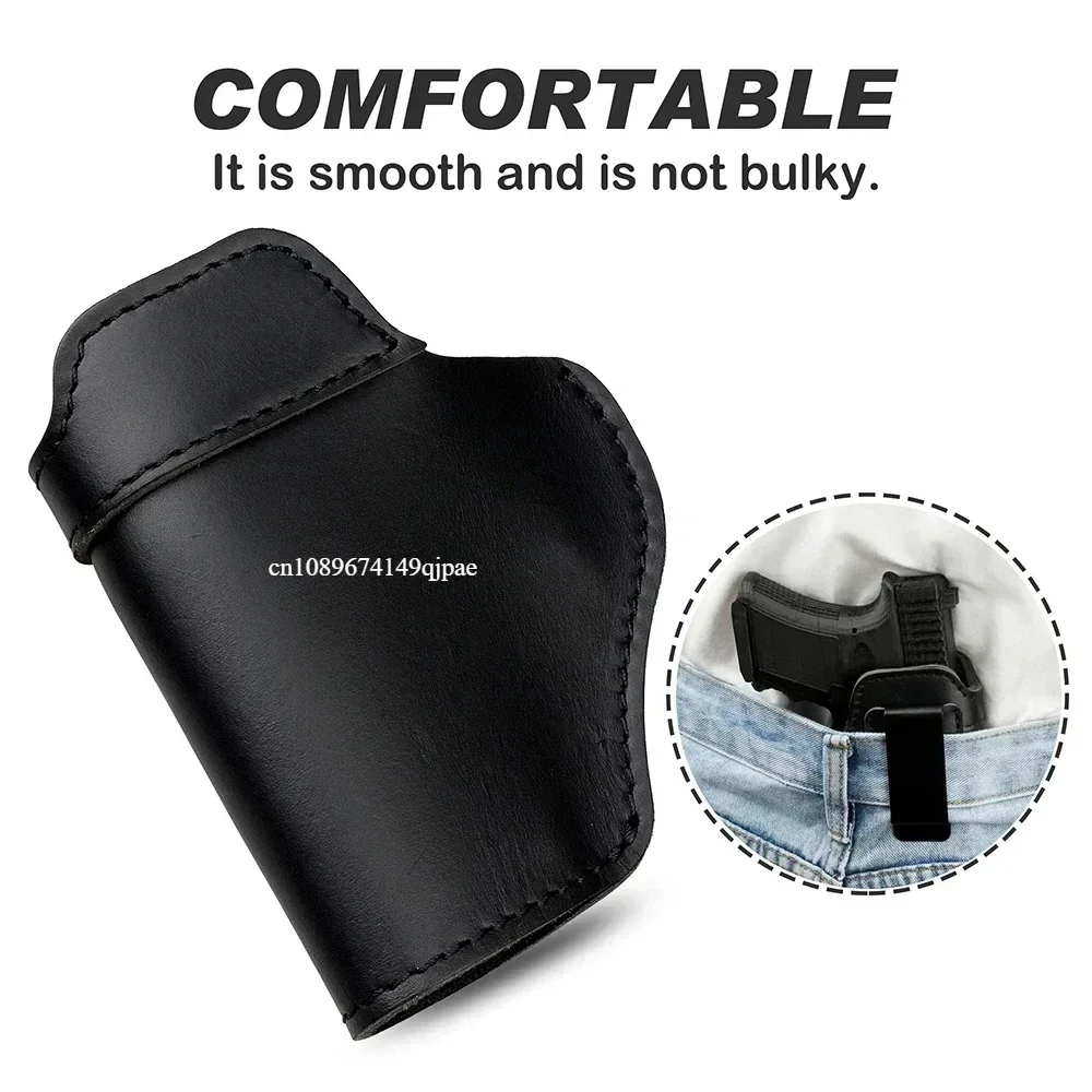 Para Glock 17 19 43X/Sig P365 9mm caza funda de cuero táctica izquierda y derecha para transporte oculto Airsoft IWB funda - imagen 4