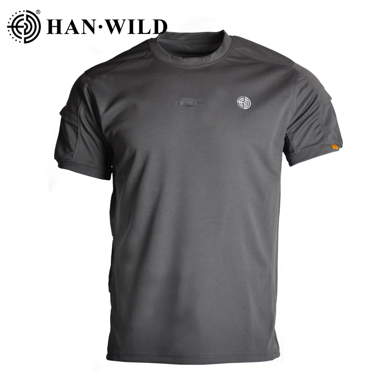 HAN WILD-Camiseta para exteriores de secado rápido para hombre, camisetas tácticas transpirables para Golf y senderismo, camisetas deportivas de tenis, camisetas de trabajo para entrenamiento - imagen 3