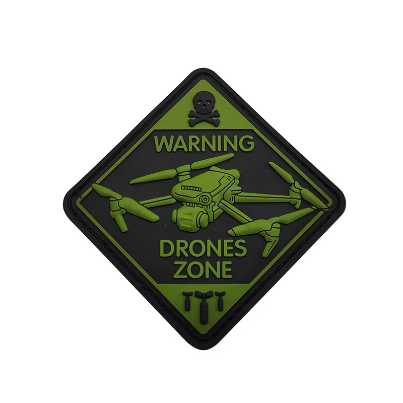 Parche velcro táctico zona drones advertencia moral PVC - imagen 5