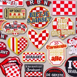 Parche de Carnaval de Países Bajos, emblema de Brabant DIY, parches bordados, parches para planchar para ropa, sombreros, insignias para coser uniformes, novedad de 2026