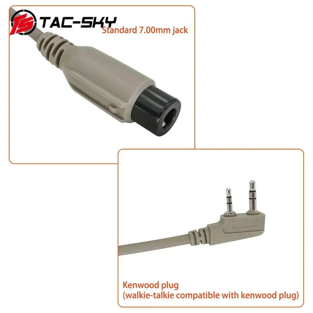 Adaptador PTT táctico RACPTT para COMTAC2 táctico COMTAC3 para auriculares SORDICompatible con Walkie Talkie Kenwood Plug - imagen 5