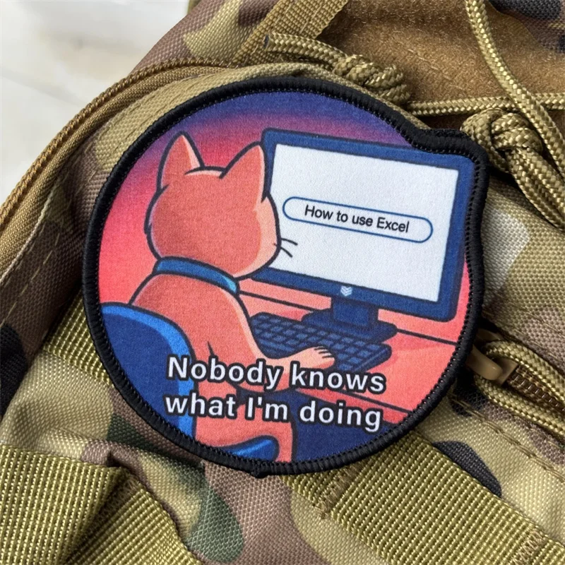 Parche impreso "Nobody Knows What I'm Doing", insignia de moral táctica, parches militares con gancho, pegatinas para ropa y mochila - imagen 2
