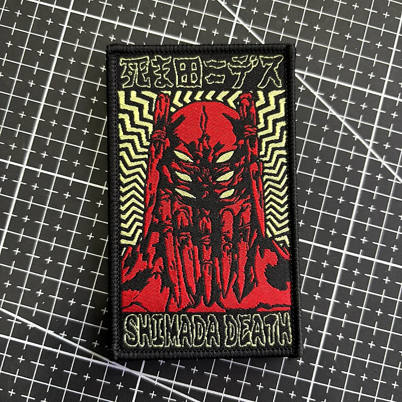 Parche táctico Shimada muerte bordado con velcro para mochila - imagen 3