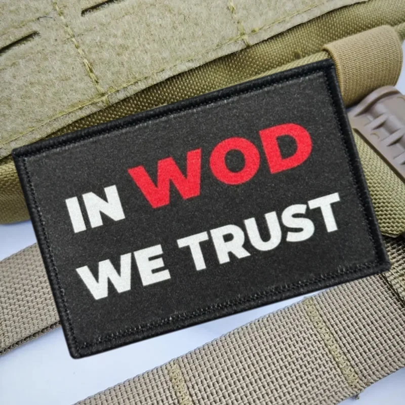 En WOD We Trust parche de impresión chaleco táctico gancho y bucle insignia de moral mochila pegatinas decorativas brazalete parches para ropa - imagen 5