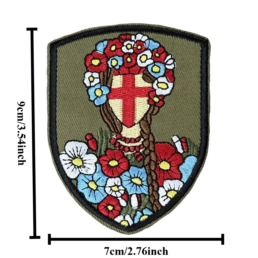 Parche táctico con corona de flores para niña, brazalete con gancho y bucle bordado, insignia de moral militar, pegatinas para mochila - imagen 2