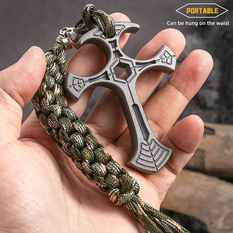 Colgante de cruz de defensa táctica, equipo fresco de autodefensa, moderno y exquisito, regalo único para amigos. - imagen 3