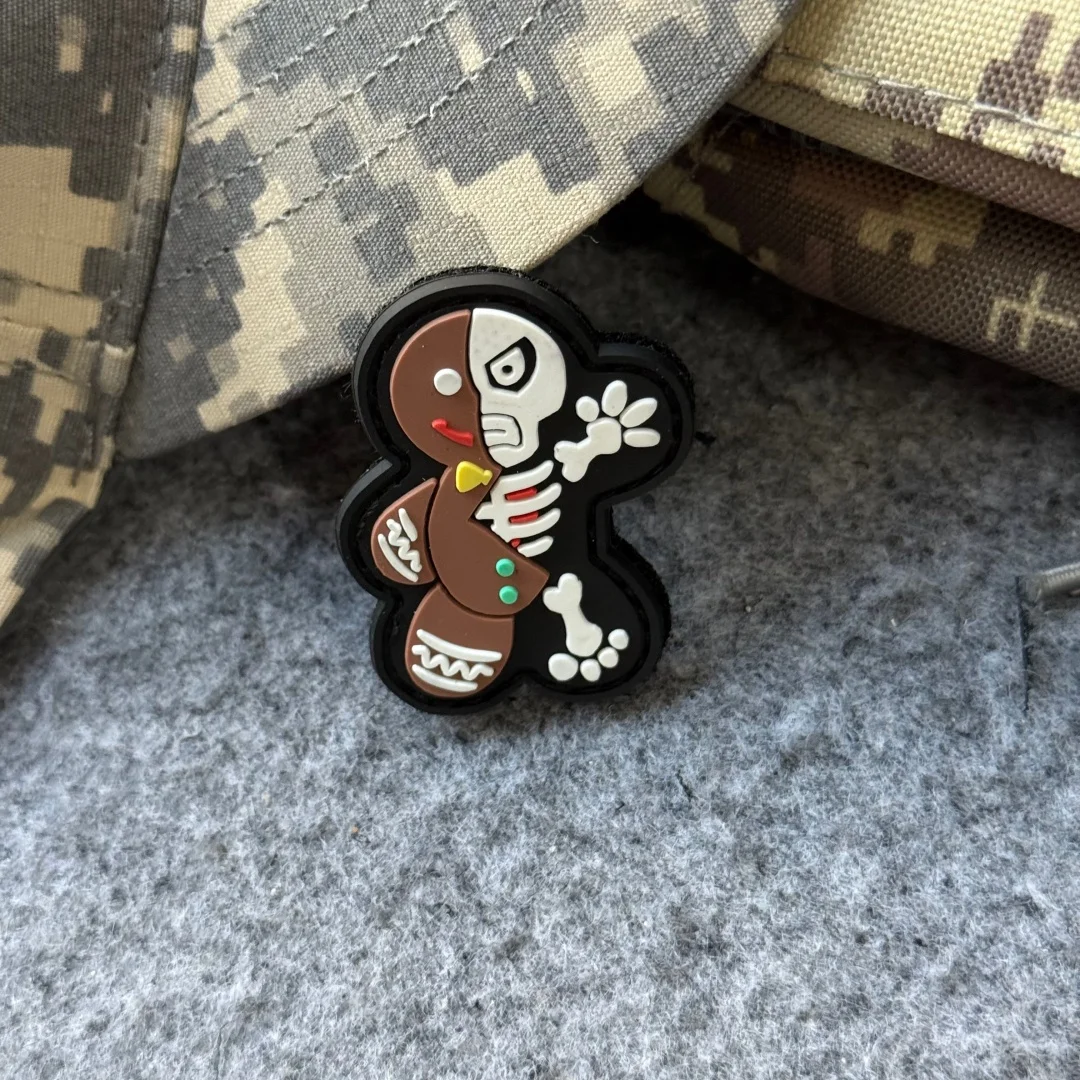 MaxpeditionGingerbread no brilla parche moral táctica ejército militar mochila pegatina PVC gancho bucle parches para ropa - imagen 5